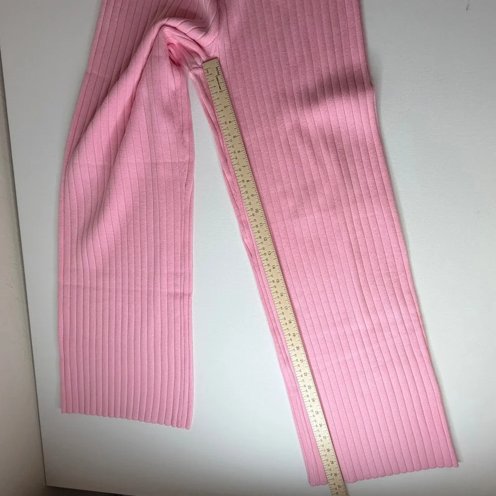 NWT Avara Wishlist Brianna Pink Ribbed Knit Pants Large Stretch Comfy‎ Lounge